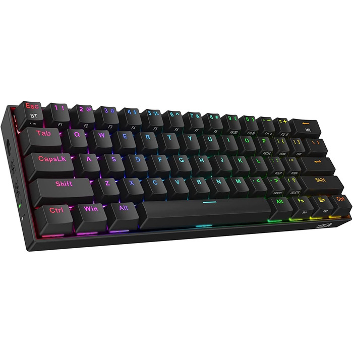Redragon K530 Pro Draconic - Механічна ігрова клавіатура 60% з RGB-підсвічуванням та brown Tactile перемикачами (61 клавіша, Hot-Swap, для Windows/Mac/Android)