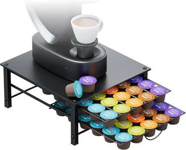 Тримач для капсул Dolce Gusto на 60 капсул, металева висувна шухляда, антиковзні ніжки, для кухні та офісу