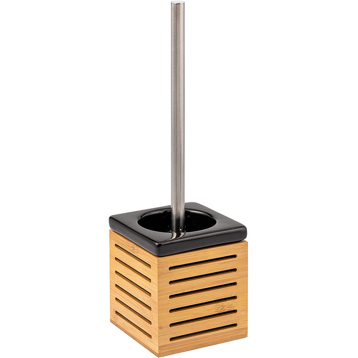 Bremermann WC brush holder, Bamboo, Ceramic, Toilet set, Toilet brush holder (black)