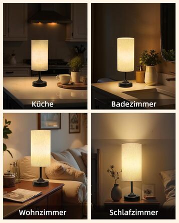 Світлодіодна настільна лампа EZVALO з сенсорним димером, акумуляторна (4000mAh), USB-C, тепле світло 2700K, чорна - 1 шт.