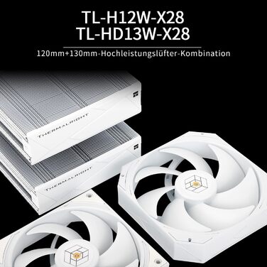 Thermalright Royal Pretor 130: Кулер для CPU з 6 тепловими трубами, підтримка Intel LGA115X/1200/2011/1700/1851; AM4/AM5, Tower-type, білий