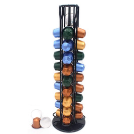 Підставка для капсул Nespresso (40 шт) XIAPIA, чорна, обертова, для зберігання кавових капсул