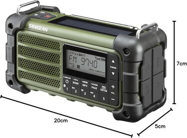 Радіо Sangean MMR-99: багатофункціональне, з ручкою, FM-RDS, Bluetooth, LED, IP55, для відпочинку та надзвичайних ситуацій