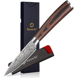 Ніж Sunnecko 9см для овочів та фруктів: універсальний кухонний ніж зі зручною ручкою з нержавіючої сталі