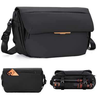 Сумка для фототехніки K&F Concept 15L, водовідштовхуюча сумка для камери та аксесуарів (Чорна)