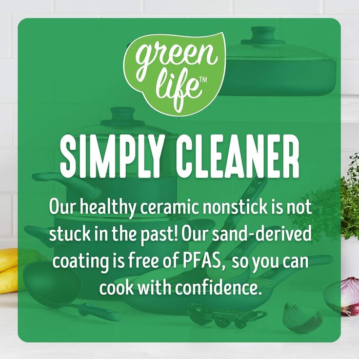 Набір посуду GreenLife Soft Grip 12 предметів: каструлі та сковорідки з антипригарним покриттям Ceramic, нержавіюча сталь, синій, без PFAS, придатний для миття в посудомийній машині