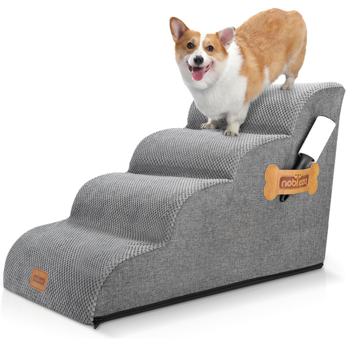 Східці для собак Nobleza – 4 сходинки, гумовий матеріал, ролик для шерсті, ідеально для маленьких собак