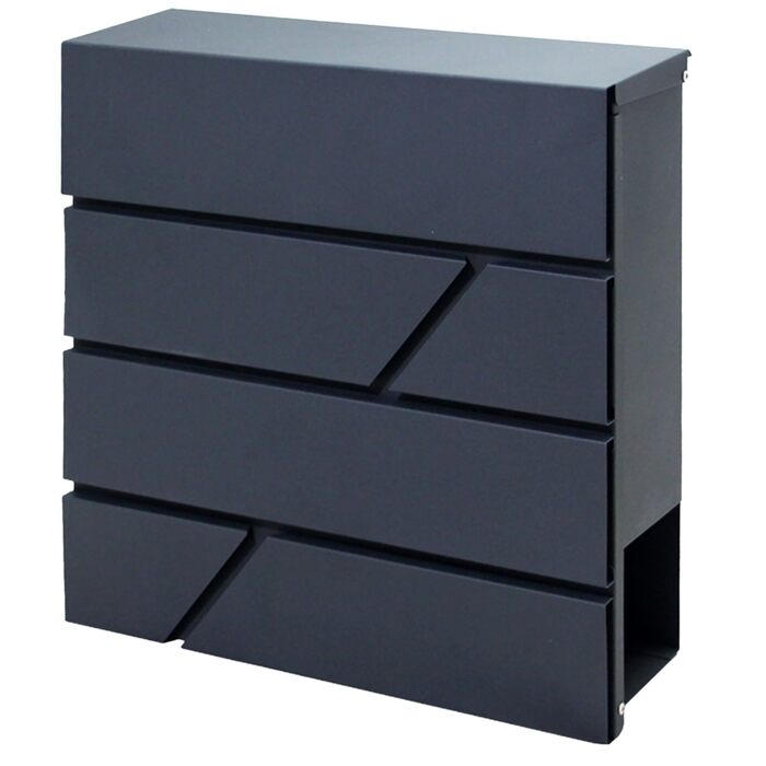 Поштовий ящик сталевий антрацит з газетницею, настінний - Verzinkter Stahl