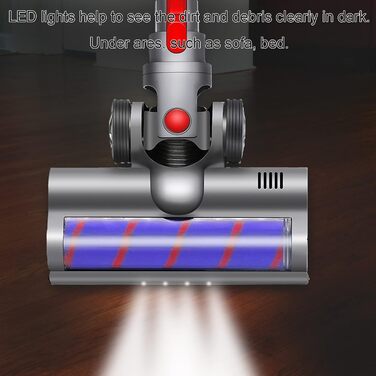 Електрична турбо-щітка Italdos для пилососів Dyson V7 V8 V10 V11 V12 V15 з LED-підсвічуванням та великими колесами
