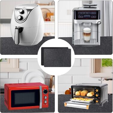 Термостійкі підкладки під кавомашину, мікрохвильову піч, тостер, фритюрницю (2 шт., 30x45 см, чорний)