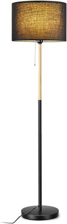 Стійка лампа LALISU LED Vintage, 152 см, чорний колір. Світильник для вітальні, спальні, офісу, готелю. Стиль: ретро, індустріальний, класичний. Патрон E27