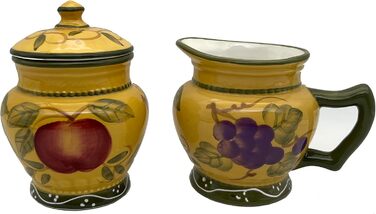 Tuscan Collection Deluxe Hand-Painted Sugar Bowl & Creamer Set by ACK
