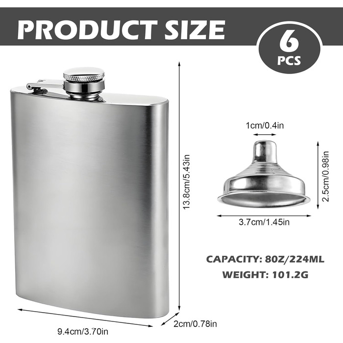 Набір фляг з нержавіючої сталі, рожевий, 8oz/240мл: фляга + 2 стаканчика, для подорожей, вечірок, подарунків