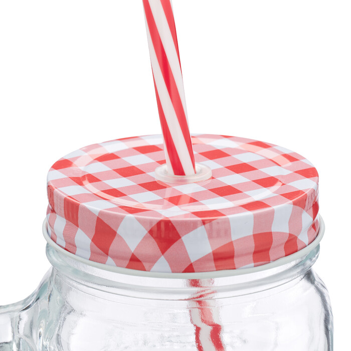 Relaxdays Set of 4 Colorful Drinking Glasses with Lids