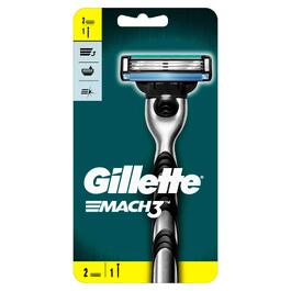 Бритва Gillette Mach3 для чоловіків з покращеною зволожуючою смужкою, набір: станок + 2 змінні касети