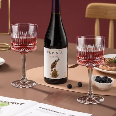 Набір келихів для вина 4 шт., 400 мл, великі кришталеві келихи, квадратні келихи для червоного вина з довгим ніжкою, подарунок на весілля/день народження (прозорі)