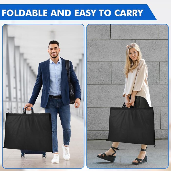 Чохли для одягу 180x60 см (4 шт) - Дихаючі мішки для зберігання одягу з ручками, для вечірніх та весільних суконь, захист від пилу, складні