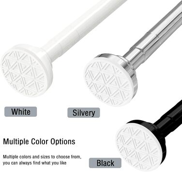 Труба для шторки у ванну/душ, телескопічна, без свердління, 60-290 см (срібляста)