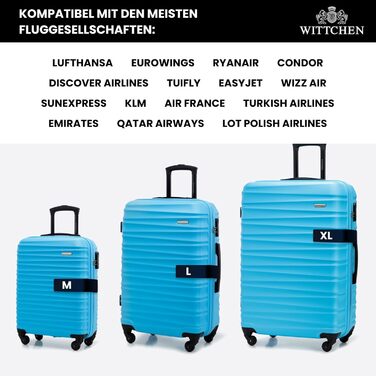 Чемодан на колесах Wittchen Groove Line L, великий, з ABS-пластику, 4 колеса, кодовий замок, чорний (підходить для Lufthansa/Eurowings/Ryanair)
