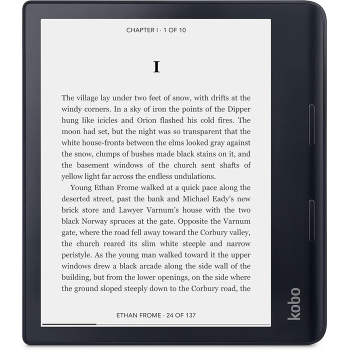Kobo Sage: Електронна книга з 8-дюймовим HD-екраном Carta E Ink, водонепроникність, Bluetooth, Wi-Fi, 32GB, регулювання яскравості та колірної температури, фільтр блакитного світла