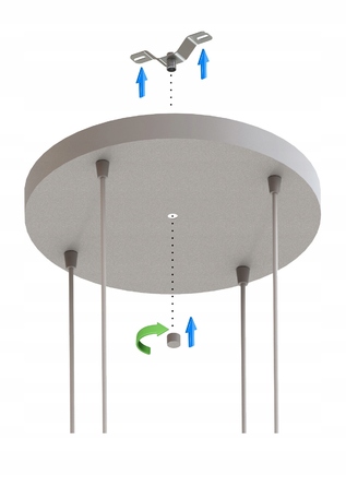 Стельова підвісна люстра-циліндр Kaszmir, бежевий екру, LED — для кухні, вітальні або над стільницею