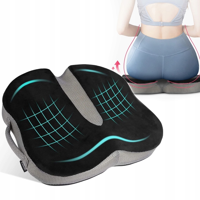 Ортопедична подушка для сидіння з ефектом пам'яті (Memory Foam) для розвантаження куприча