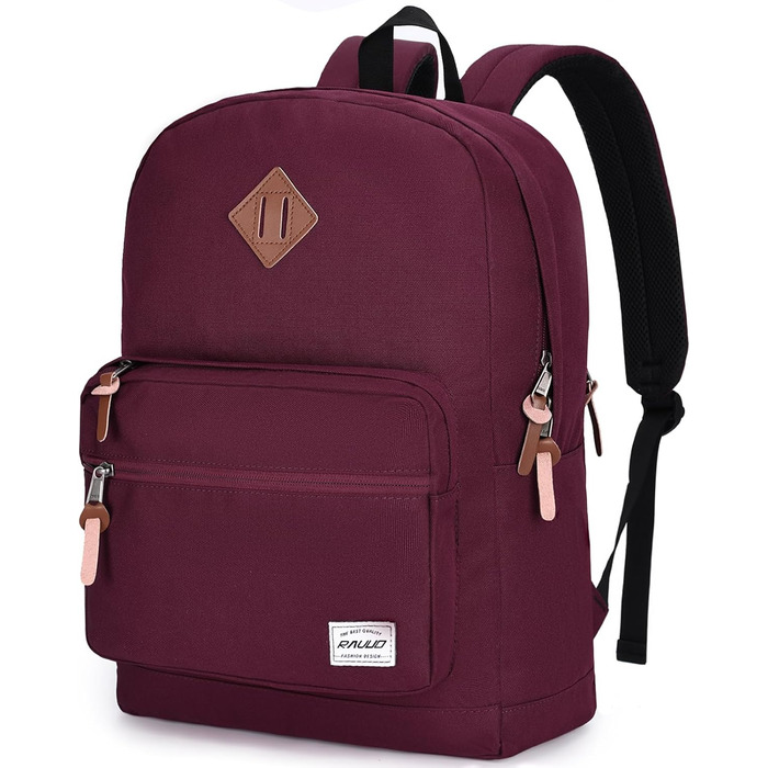 Жіночий рюкзак RAVUO, водонепроникний, для ноутбука 15.6 дюймів, шкільний, для підлітків, подорожей, роботи, червоний/бордовий