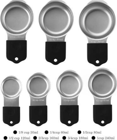 15-Piece Measuring Cup and Spoon Set, 7 Stackable Stainless Steel Measuring Cups, 8 Double-Sided Magnetic Measuring Spoons with 1 Leveler, Kitchen Gadgets for Cooking and Baking