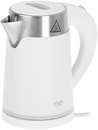 Електричний чайник Adler 0.6 л - компактний, бездротовий, з нержавіючої сталі, для кемпінгу та подорожей, ідеальний для літніх людей