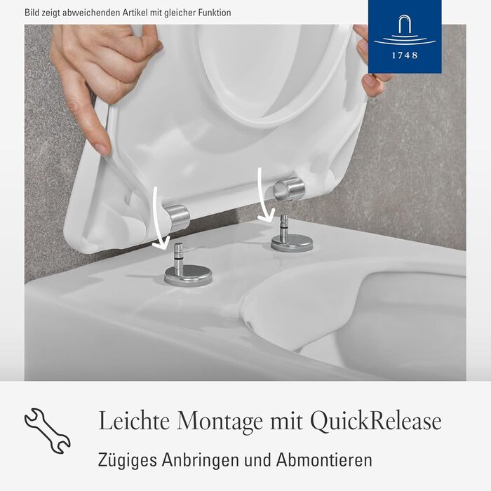Універсальне сидіння для унітазу Villeroy & Boch овальної форми, біле глянцеве, з мікроліфтом (м'яке закриття), знімне та ударостійке, оригінальна запчастина