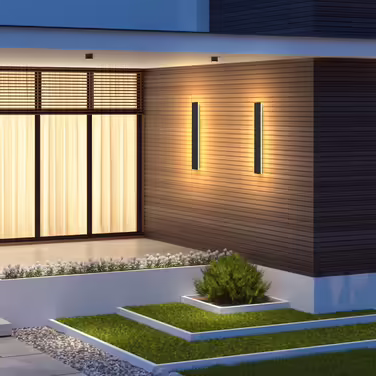 Long Villa Wall Lamp Black, Waterproof Outdoor Wall Light IP65, Aluminum Acrylic Outdoor Lamp for Gardens, Terraces, Bedrooms, Living Rooms, Indoors, 30cm/12w, Warm Light