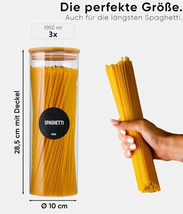 Набір контейнерів для зберігання Deco haus® 2 шт. 1.3л (з етикетками) - для кави, цукру, борошна, мюслі