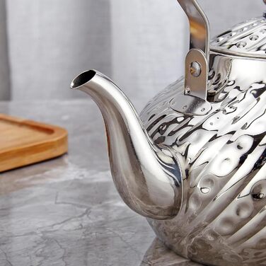 Чайник SANQIAHOME 1,4 л із нержавіючої сталі з ситечком, для індукційних плит, сріблястий, 2000 мл
