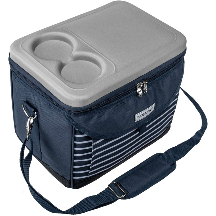 Термосумка Anndora 22 л, 35 x 24 x 27 см, для пікніка, блакитний/білий колір