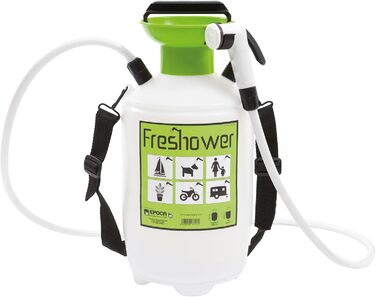 Epocaspa 8311.S00 Portable Shower, Plastic, 7L, Transparent / Green / Black