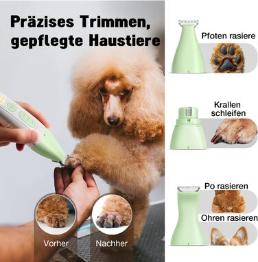 Набір для догляду за шерстю собак 4 в 1: машинка, триммер, точилка для кігтів, срібна