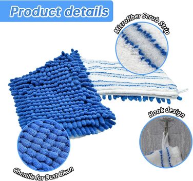 Aiyiried Microfiber Mop Head, compatible with O-Cedar Dual Action Mop, 4 Pack