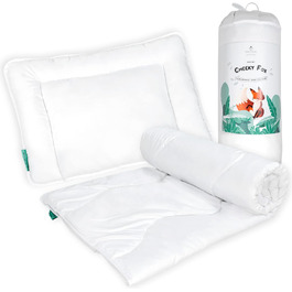 FAM' Home Baby Duvet and Pillow Set Cheeky Fox, Children's Duvet 100 x 135 and 40x60 cm Pillow | Oeko-Tex Standard 100 Certified | Anti-allergy Option | Suitable for 70x140 cm beds, 100 x 135 cm and 40x60 cm all-season duvet