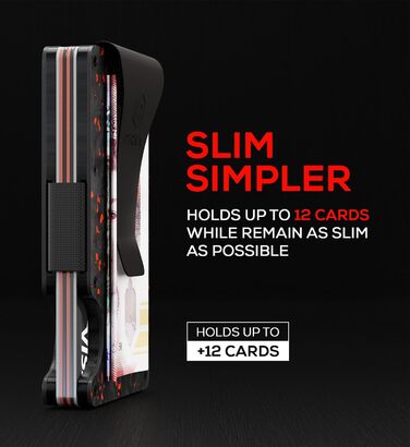 Чоловічий Slim гаманець з карбону з RFID захистом | Картхолдер | Міні-гаманець | Кредитна картка еталон | Тонкий портмоне | Карбон червоний