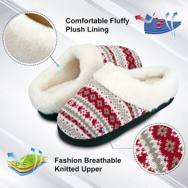 Тапочки халатні AONEGOLD для жінок, зимові, теплі, з плюшем, з піною пам'яті, зручні, унісекс, для дому та вулиці, антиковзкі (42/43 EU, Червоний)