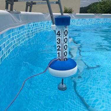 TFA Dostmann Neptun Swimming Pool Thermometer, 40.2003, for pool and pond, comfortable water temperature reading, large, easy to read, L 125 x W 125 x H 385 mm