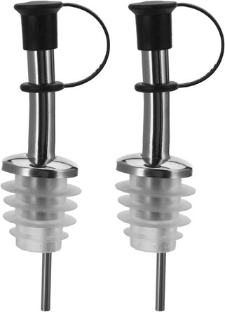 Виливаючі насадки Westmark 2 для пляшок з алкоголем, олією, оцтом, з петлею, з повітряною трубкою, метал/нержавіюча сталь, натуральна пробка, Inox Standard, сріблясті, 2 шт.