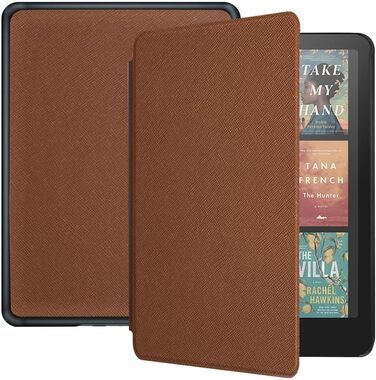 Чохол для Kindle Paperwhite (7/6/5 Gen, 12th Gen, Colorsoft 2024) з PU шкіри, коричневий