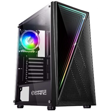 Корпус для ПК Empire Gaming Gamer Crystal – Чорний, ARGB, Mid-Tower, ATX/Micro ATX/ITX, 3D-дзеркальний ефект, RGB вентилятори