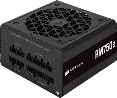 Блок живлення Corsair RM750e (2023) 750W, повністю модульний, ATX 3.1, PCIe 5.1, 80 PLUS Gold, низький рівень шуму, чорний