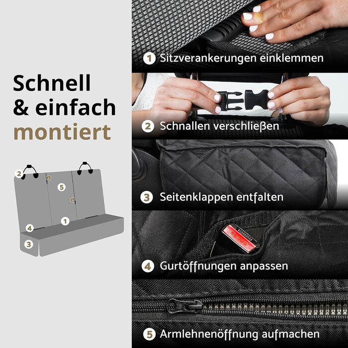 Захисний чохол на сидіння автомобіля для собак AMZPET (122 см) – водовідштовхувальний, антиковзаючий, стійкий до подряпин, міцний. Підходить для маленьких та великих авто