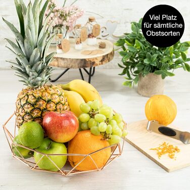 Таця Moritz & Moritz Obstschale Roségold, 27,5 см - фруктова таця з рожевого металу, кошик для подарунків, фруктів, овочів та хліба