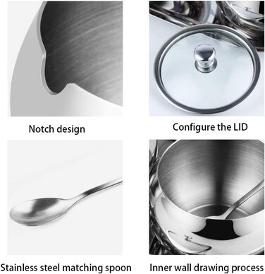 Контейнер для цукру з прозорою кришкою та ложкою, банку для спецій, солі, цукру, чаю, трав (нержавіюча сталь)