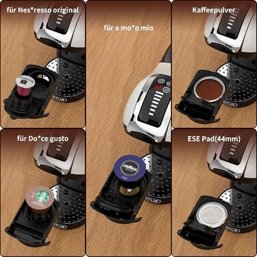 Кавомашина KOTLIE 5-в-1: капсули, кава, ESE (44 мм), регулювання, великий бак (EM-308A)