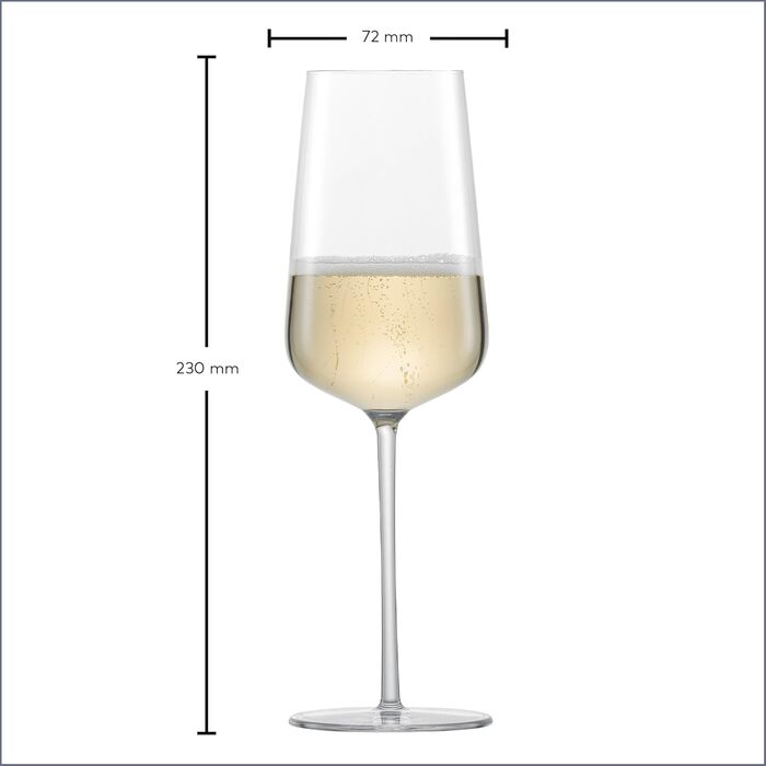 Бокали для шампанського Zwiesel Glas Vervino, 2 шт, кришталеві з мюс'єр-пунктом, тритан, для ігристого вина, виробництво Німеччина